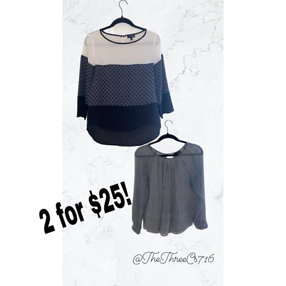 The Limited black and white women's sheer tunics size M - Picture 1 of 6
